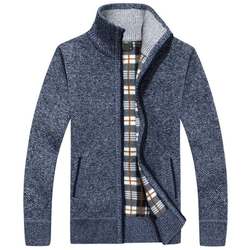 Everett Men’s Cable Knit Flannel Lined Cardigan