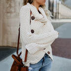 Marlowe Women’s Asymmetric Button Sweater