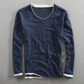 Quentin Cotton Layered V Neck Long Sleeve Tee