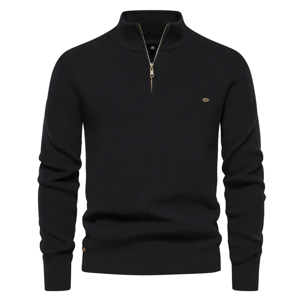 Harrison Men’s Casual Ribbed Quarter Zip Sweater