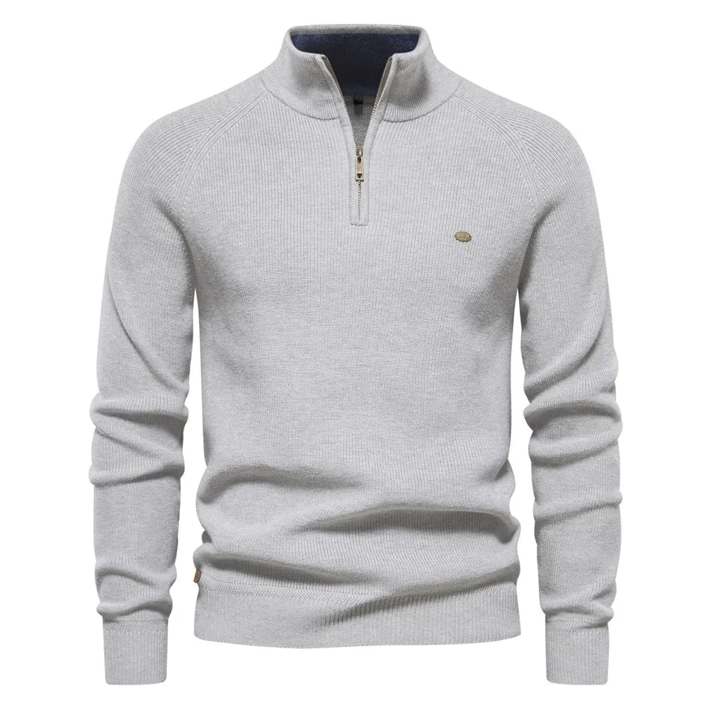 Harrison Men’s Casual Ribbed Quarter Zip Sweater