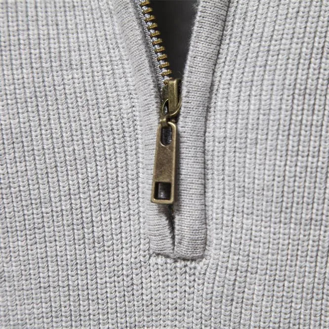 Harrison Men’s Casual Ribbed Quarter Zip Sweater