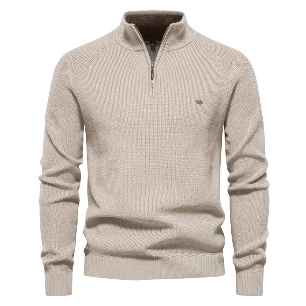 Harrison Men’s Casual Ribbed Quarter Zip Sweater