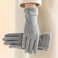 Everly Women’s Winter Suede Button Cuff Gloves