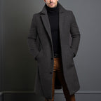 Pierce Tailored Wool Single Breasted Longline Overcoat
