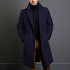 Pierce Tailored Wool Single Breasted Longline Overcoat