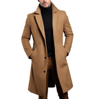 Pierce Tailored Wool Single Breasted Longline Overcoat