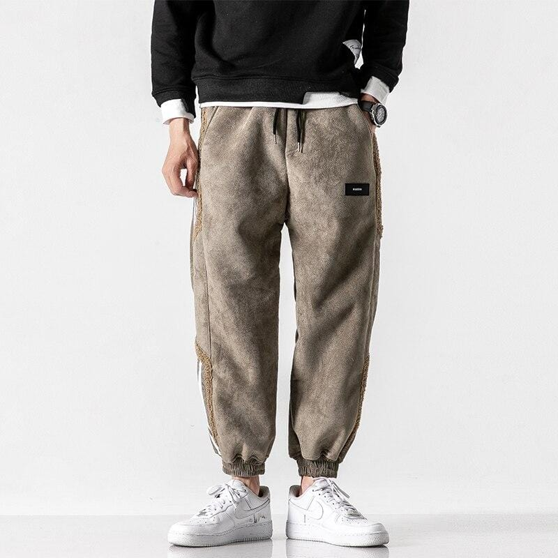 Grayson Men’s Vegan Shearling Trim Joggers