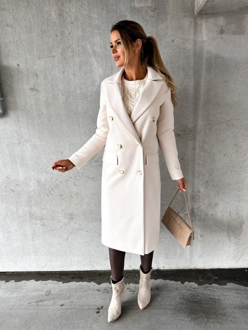 Genevieve Women’s Longline Tailored Coat