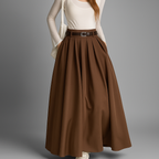 Vivienne Elegant High Waisted Pleated Maxi Skirt