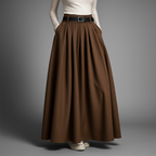 Vivienne Elegant High Waisted Pleated Maxi Skirt