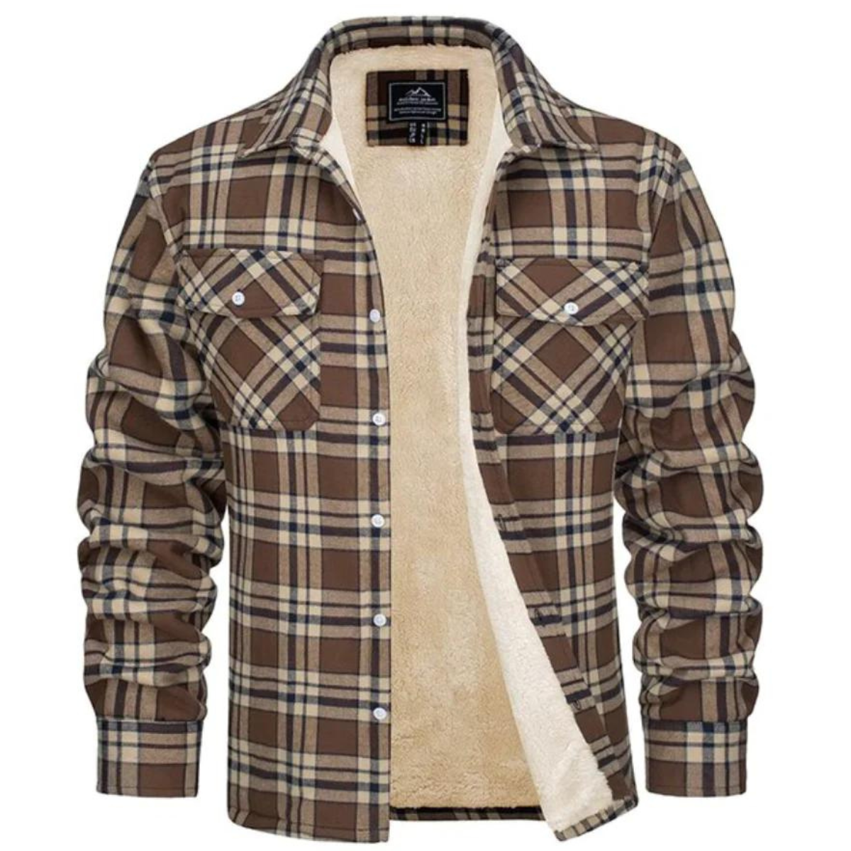 Derrick Men’s Plaid Sherpa Lined Shirt Jacket