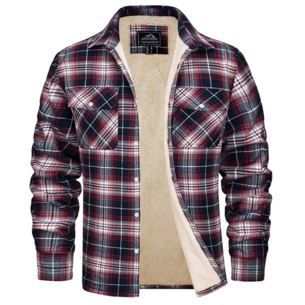 Derrick Men’s Plaid Sherpa Lined Shirt Jacket