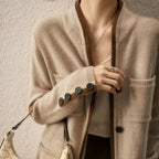 Marlowe Elegant Wool Contrast Trim Cardigan