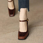 Collins Women’s Leather Two Tone Mary Jane Heels
