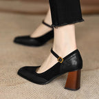 Collins Women’s Leather Two Tone Mary Jane Heels