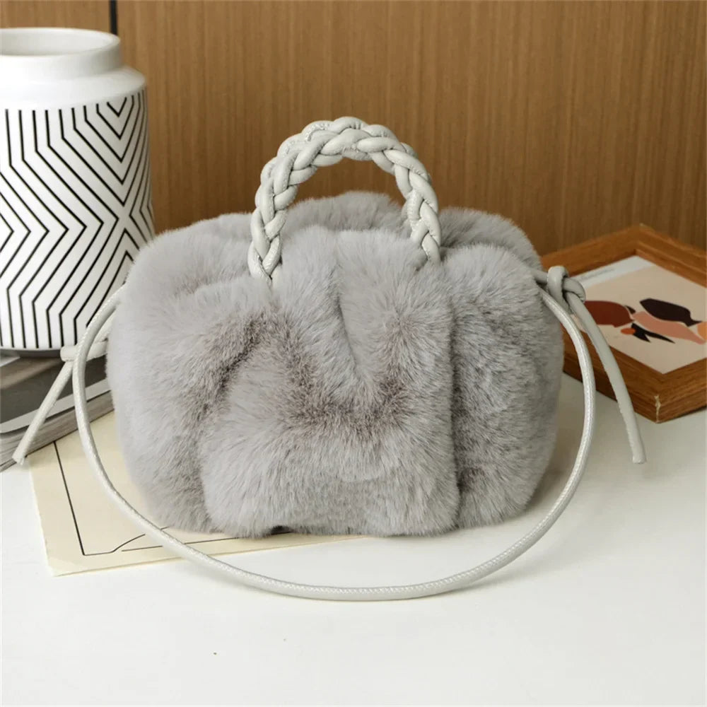 Collins Women’s Plush Fur Shoulder Bag for Winter