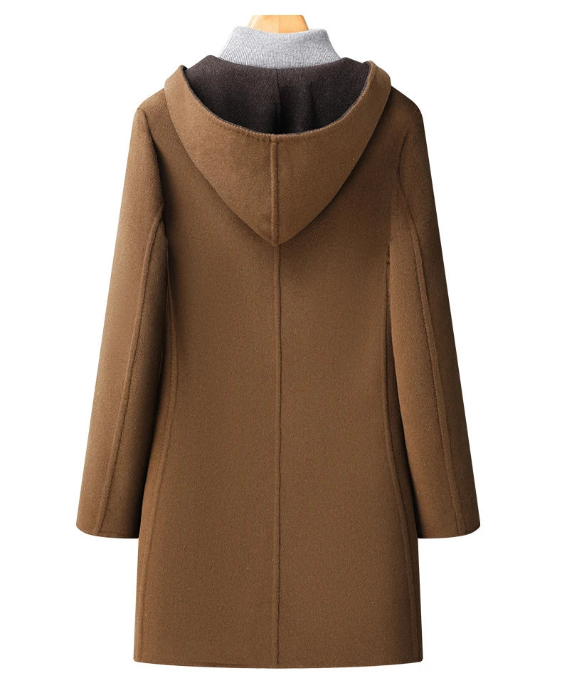 Bradford Men’s Wool Tailored Hooded Overcoat for Winter