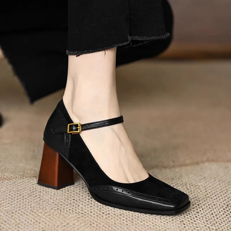 Collins Women’s Leather Two Tone Mary Jane Heels