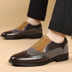 Kingsford Men’s Comfortable Leather Wingtip Oxfords