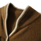 Marlowe Elegant Wool Contrast Trim Cardigan
