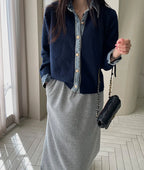 Sutton Women’s Denim Trim Knit Cardigan