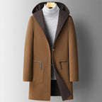 Bradford Men’s Wool Tailored Hooded Overcoat for Winter