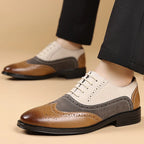 Kingsford Men’s Comfortable Leather Wingtip Oxfords
