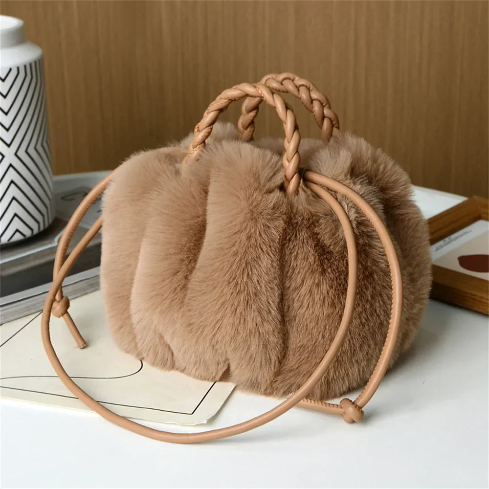 Collins Women’s Plush Fur Shoulder Bag for Winter