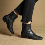 Everly Women’s Leather Square Toe Ankle Boots