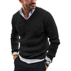 Weston Men’s Cable Knit V Neck Sweater