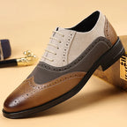 Kingsford Men’s Comfortable Leather Wingtip Oxfords