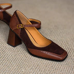 Collins Women’s Leather Two Tone Mary Jane Heels