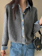Sutton Women’s Denim Trim Knit Cardigan