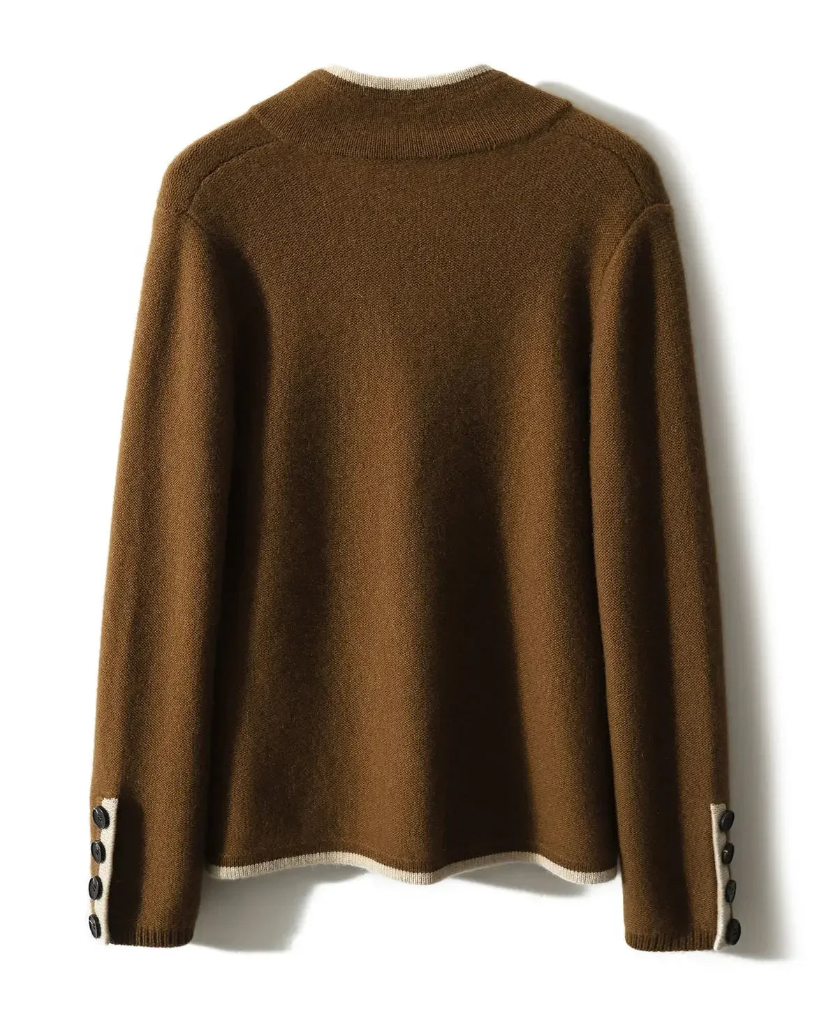 Marlowe Elegant Wool Contrast Trim Cardigan
