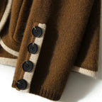 Marlowe Elegant Wool Contrast Trim Cardigan