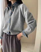 Sutton Women’s Denim Trim Knit Cardigan