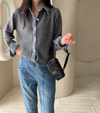 Sutton Women’s Denim Trim Knit Cardigan