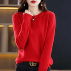 Annalise Elegant Soft Fine Knit Crew Neck Sweater
