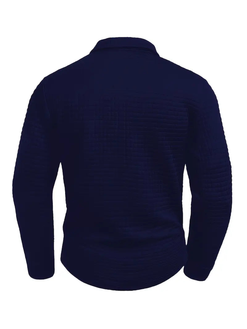 Weston Textured Long-Sleeve Polo Sweater