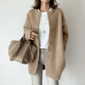 Winona Elegant Longline Crew Neck Button Cardigan