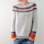 Henrietta Lightweight Fair Isle Yoke Crew Neck Sweater