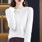 Annalise Elegant Soft Fine Knit Crew Neck Sweater