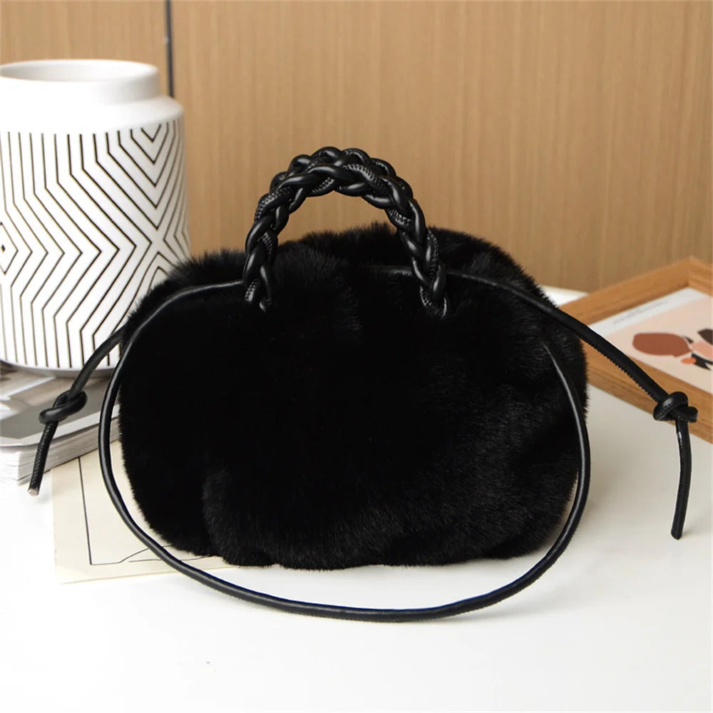 Collins Women’s Plush Fur Shoulder Bag for Winter