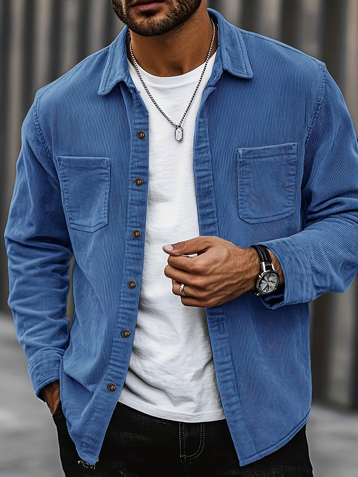 Wesley Lightweight Casual Corduroy Shirt Jacket