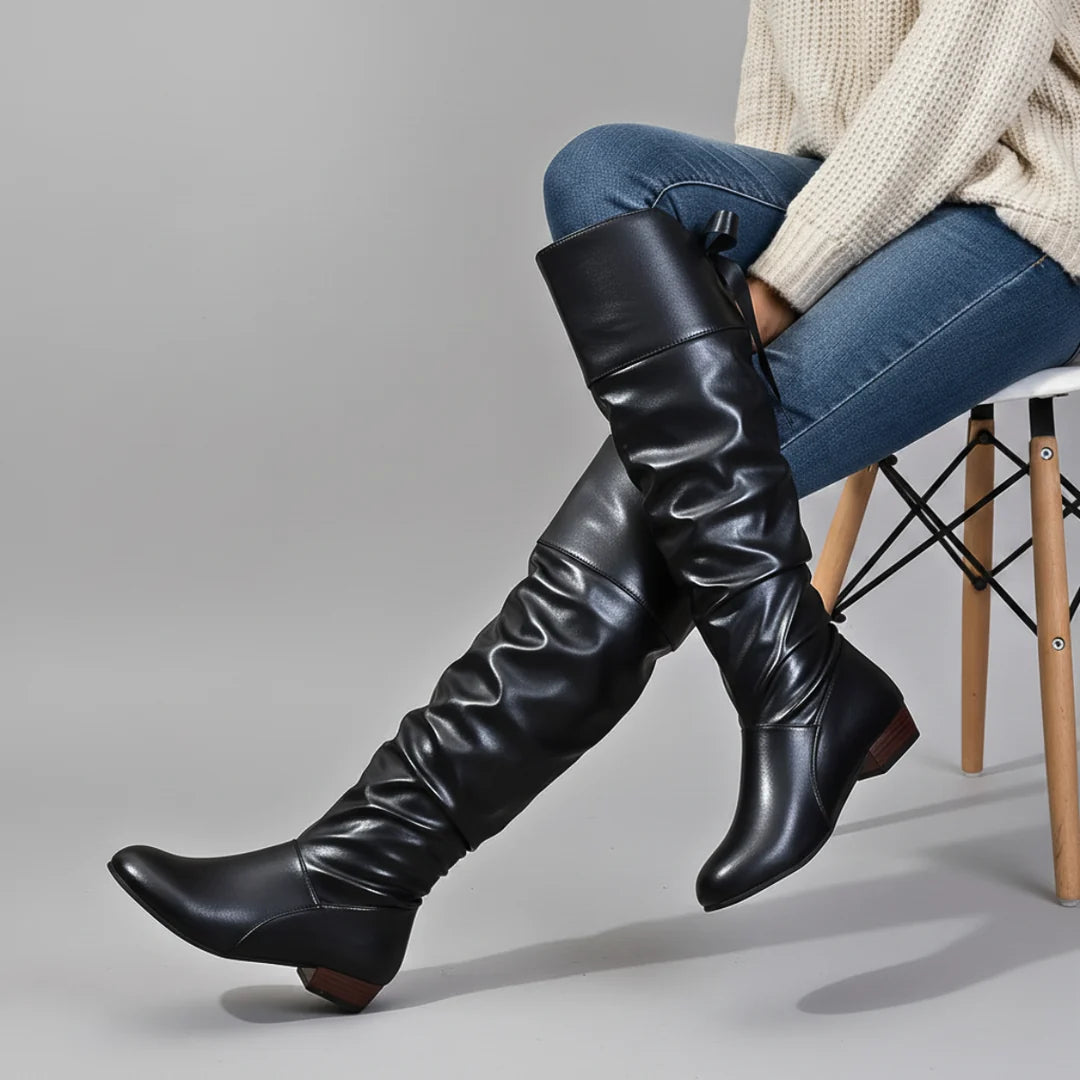 Waverly Women's Leather Knee-High Slouch Boots