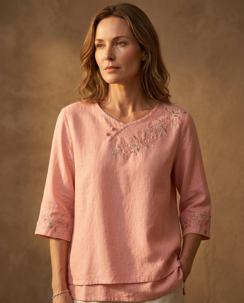 Ana Cotton Linen Blouse
