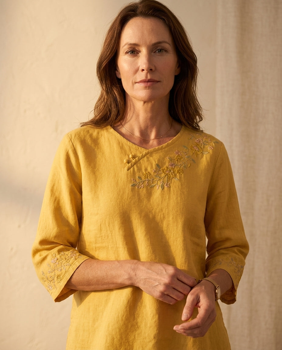 Ana Cotton Linen Blouse
