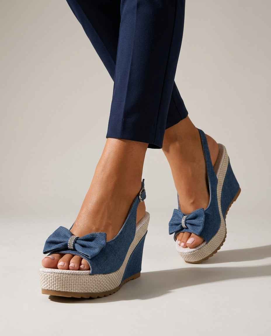 Celina Crystal Bow Wedges