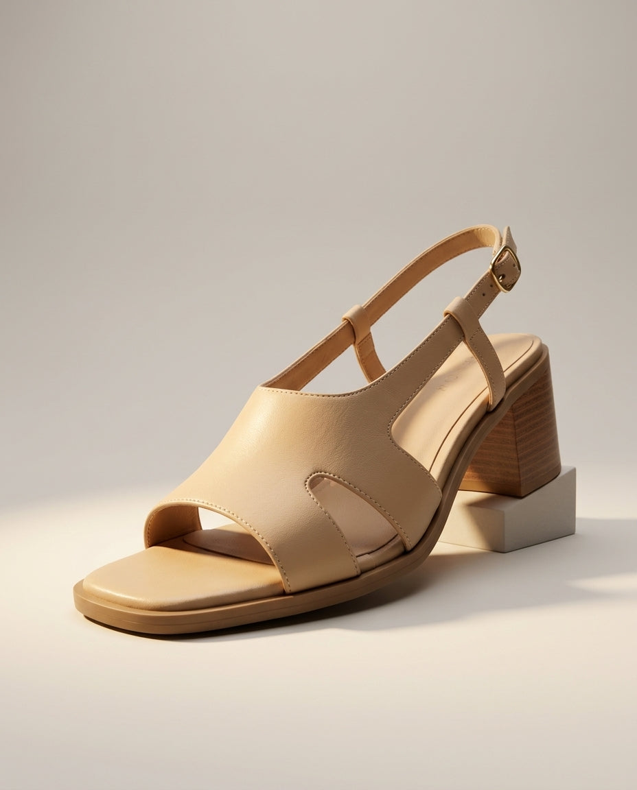 Margaux — Leather Block Heel Slingback